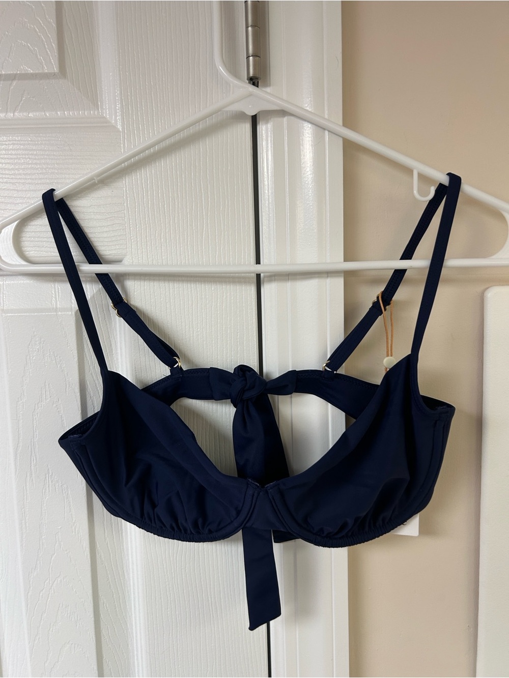 NWT Quince Italian Demi Bikini Top Navy